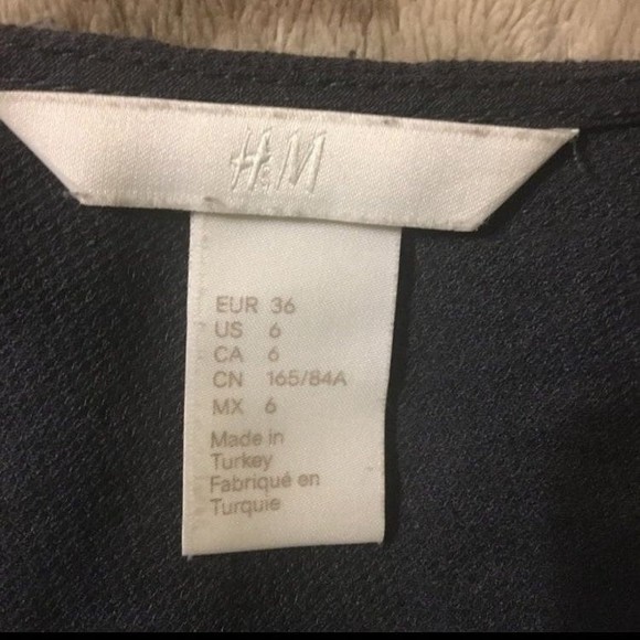 H & M Flared Sleeve Mini Dress Size 6 Boho Hippie Gray - Picture 6 of 7